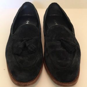 Navy suede Ankari Floruss tassel loafer